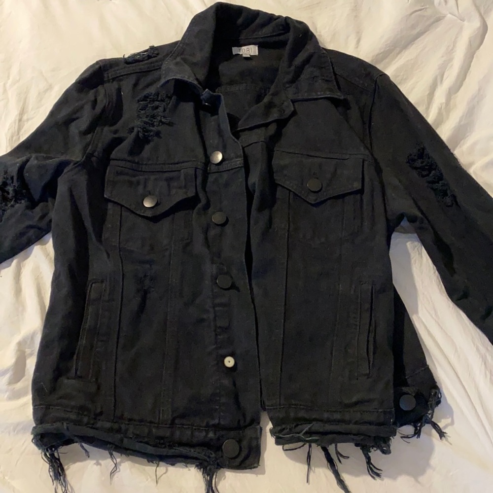 Black denim jacket